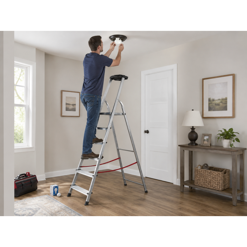 Escabeau 7 Marches en Aluminium Pliable Pro, Escalux