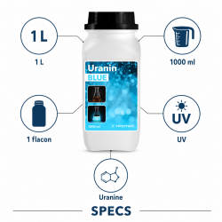 Sovelor Uranin Bleu 1 L, Colorant de Tracage Pro, Sovelor Kobleo