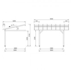 Habrita Foresta Carport En Bois Mural Monopente M Toit Bitum Poteaux Am Bm