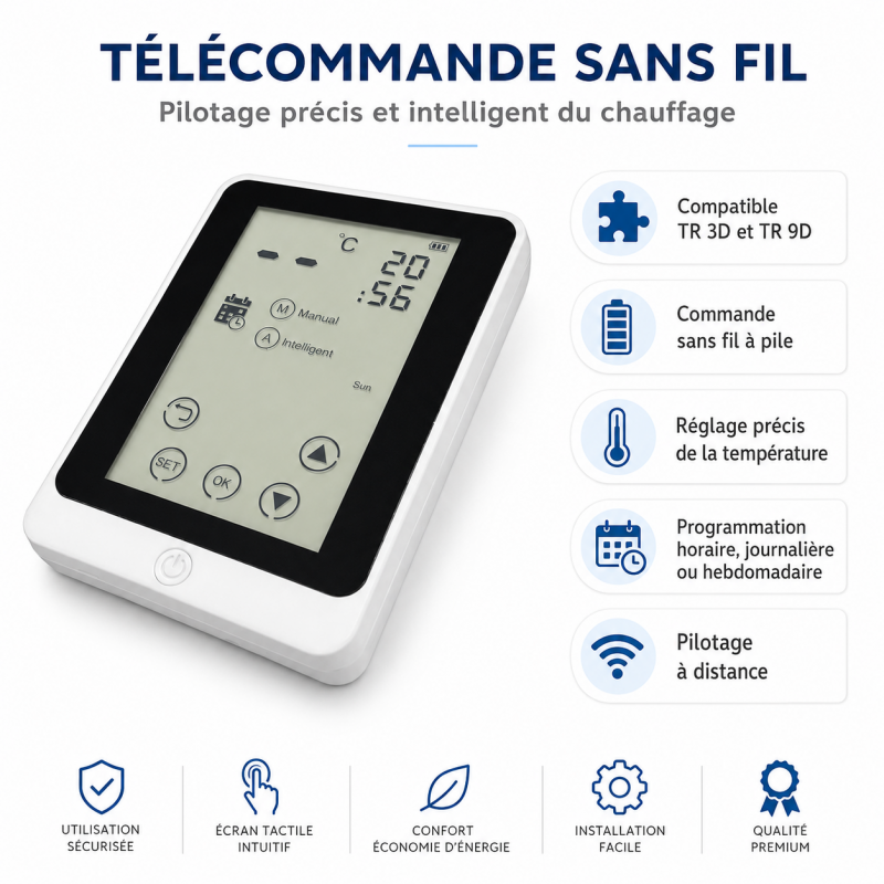 Sovelor Unité de commande à distance ACC92 Sovelor pour chauffages TR 3D et TR 9D Kobleo