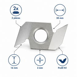 Leman 2 Plaquettes Profil N1 50x16x2 mm LEMAN Kobleo