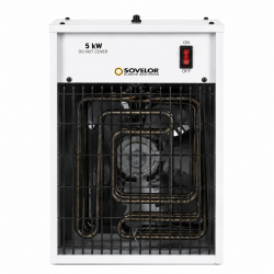 Sovelor Chauffage Electrique Mural Soufflant 5 kW Triphase, en Metal, Sovelor Kobleo