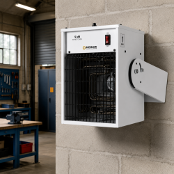 Sovelor Chauffage Electrique Mural Soufflant 5 kW Triphase, en Metal, Sovelor Kobleo