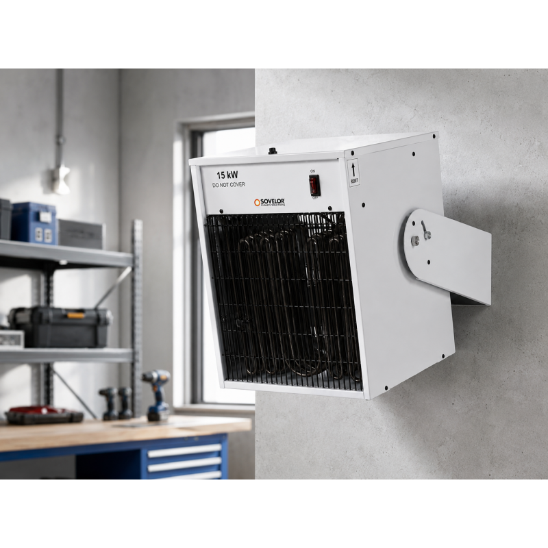 Sovelor Chauffage Electrique Mural 15 kW Triphase, en Metal Etanche, Sovelor Kobleo