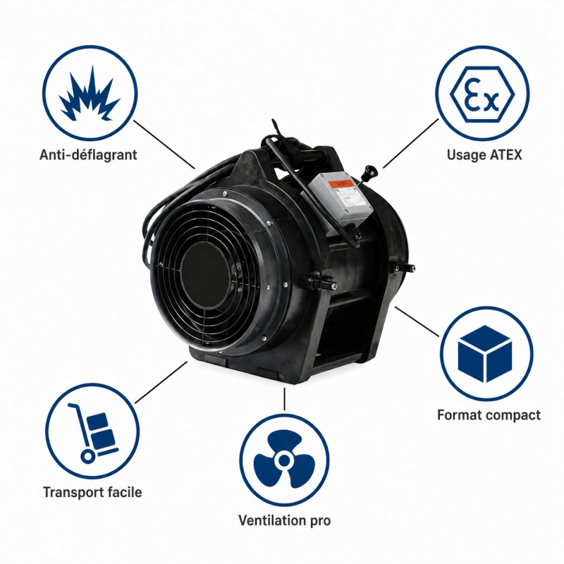 Sovelor Ventilateur ATEX UB 20XX Pro, Anti-Deflagrant, Sovelor Kobleo