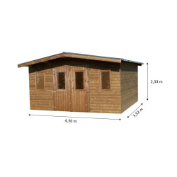 Habrita Foresta Abri de Jardin en Bois Thermochauffee THT 15,14 m2 et 28 mm, Foresta Kobleo