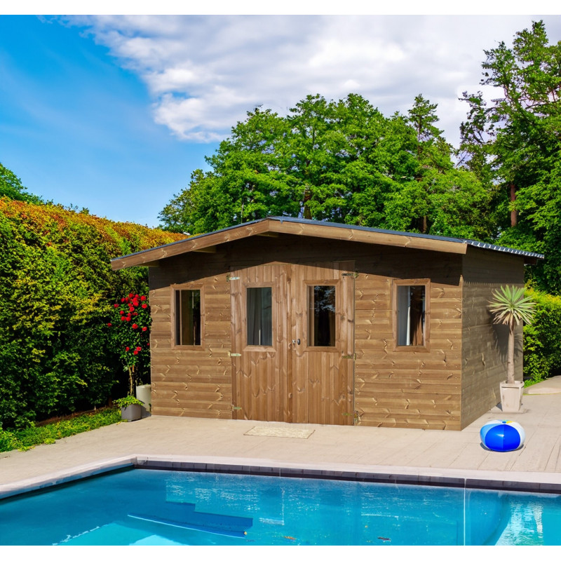 Habrita Foresta Abri de Jardin en Bois Thermochauffee THT 15,14 m2 et 28 mm, Foresta Kobleo