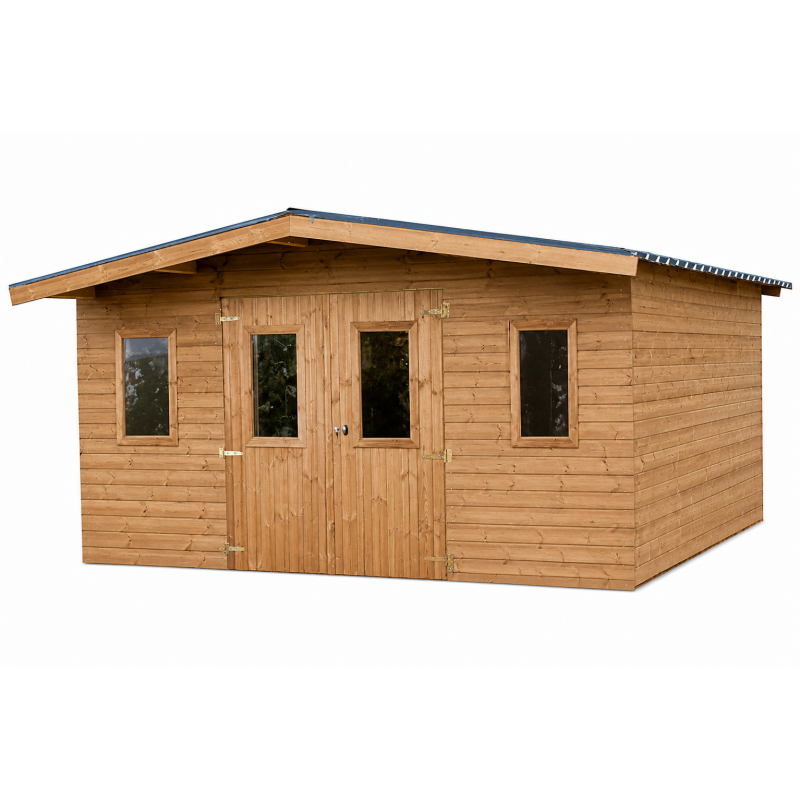 Habrita Foresta Abri de Jardin en Bois Thermochauffee THT 19,69 m2 et 28 mm, Foresta Kobleo