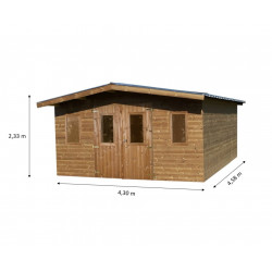 Habrita Foresta Abri de Jardin en Bois Thermochauffee THT 19,69 m2 et 28 mm, Foresta Kobleo