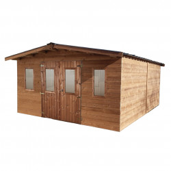Habrita Foresta Abri de Jardin en Bois Thermochauffee THT 24,30 m2 et 28 mm, Foresta Kobleo