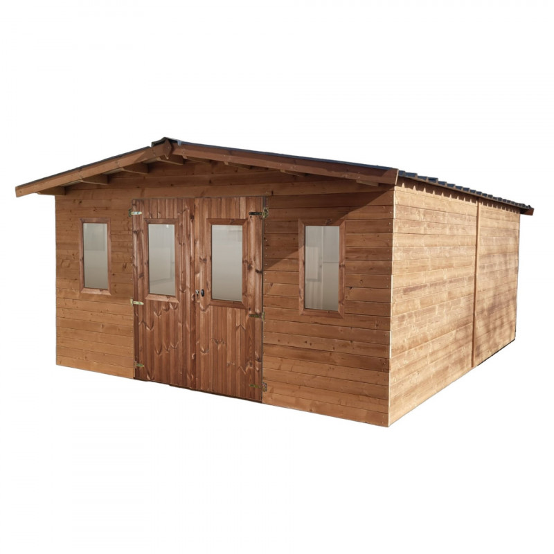 Habrita Foresta Abri de Jardin en Bois Thermochauffee THT 24,30 m2 et 28 mm, Foresta Kobleo