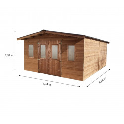 Habrita Foresta Abri de Jardin en Bois Thermochauffee THT 24,30 m2 et 28 mm, Foresta Kobleo