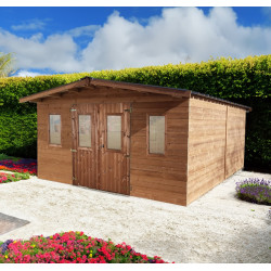 Habrita Foresta Abri de Jardin en Bois Thermochauffee THT 24,30 m2 et 28 mm, Foresta Kobleo