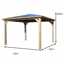 Habrita Foresta Pool House en Bois Thermochauffee THT 12,32 m2 Toit en ACP, Foresta Kobleo