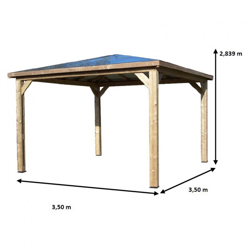Habrita Foresta Pool House en Bois Thermochauffee THT 12,32 m2 Toit en ACP, Foresta Kobleo