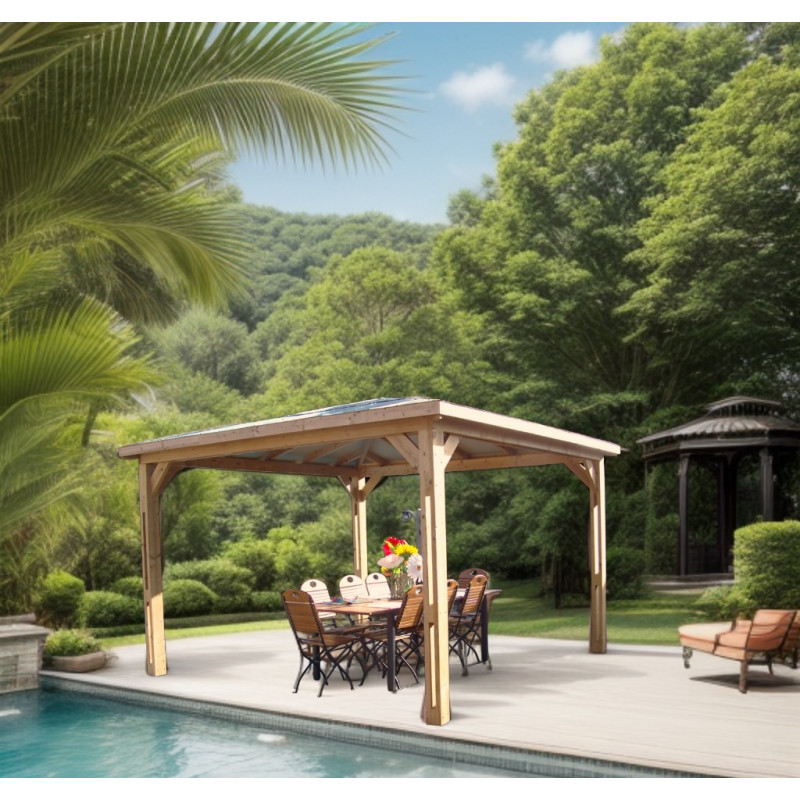 Habrita Foresta Pool House en Bois Thermochauffee THT 12,32 m2 Toit en ACP, Foresta Kobleo