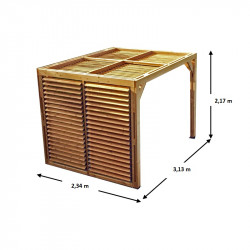 Habrita Foresta Pergola en Bois Thermochauffee THT 7,10 m2 Ventelles Toit, Foresta Kobleo