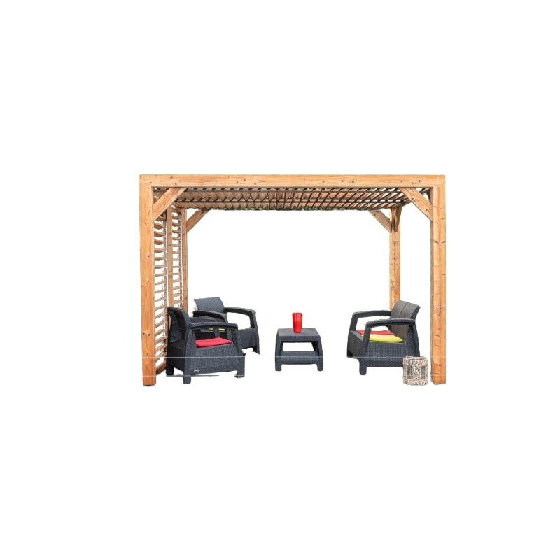 Habrita Foresta Pergola en Bois Thermochauffee THT 7,10 m2 Ventelles Toit, Foresta Kobleo