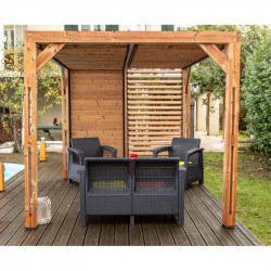 Habrita Foresta Pergola en Bois Thermochauffee THT 7,10 m2 Ventelles Toit, Foresta Kobleo
