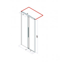 Samo Porte douche coulissante 2 panneaux 157-161cm Gauche ACRUX Kobleo