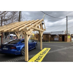 Habrita Foresta Carport en Bois Asymetrique Double Pente 19,7 m2 Sapin Nord, Foresta Kobleo