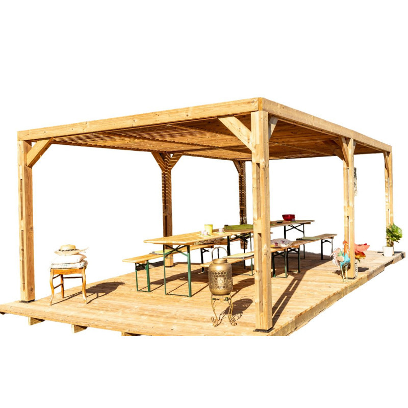 Habrita Foresta Pergola en Bois Thermochauffee THT 21,34 m2 Ventelles Toit, Foresta Kobleo