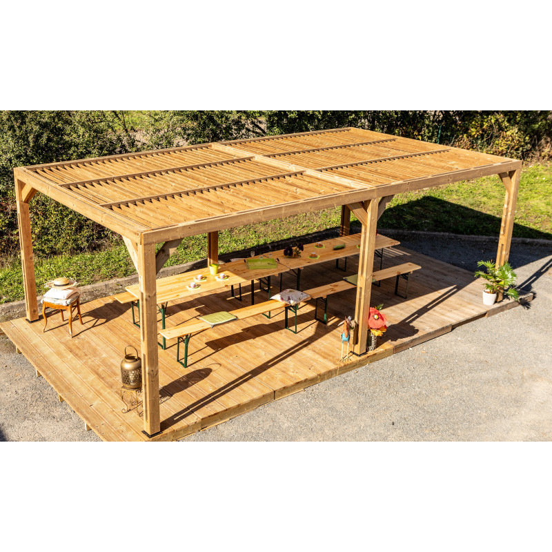 Habrita Foresta Pergola en Bois Thermochauffee THT 21,34 m2 Ventelles Toit, Foresta Kobleo
