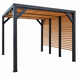 Habrita Foresta Auvent en Bois Lamelle Colle 12,20 m2 Ventelles Toit et Paroi, Foresta Kobleo