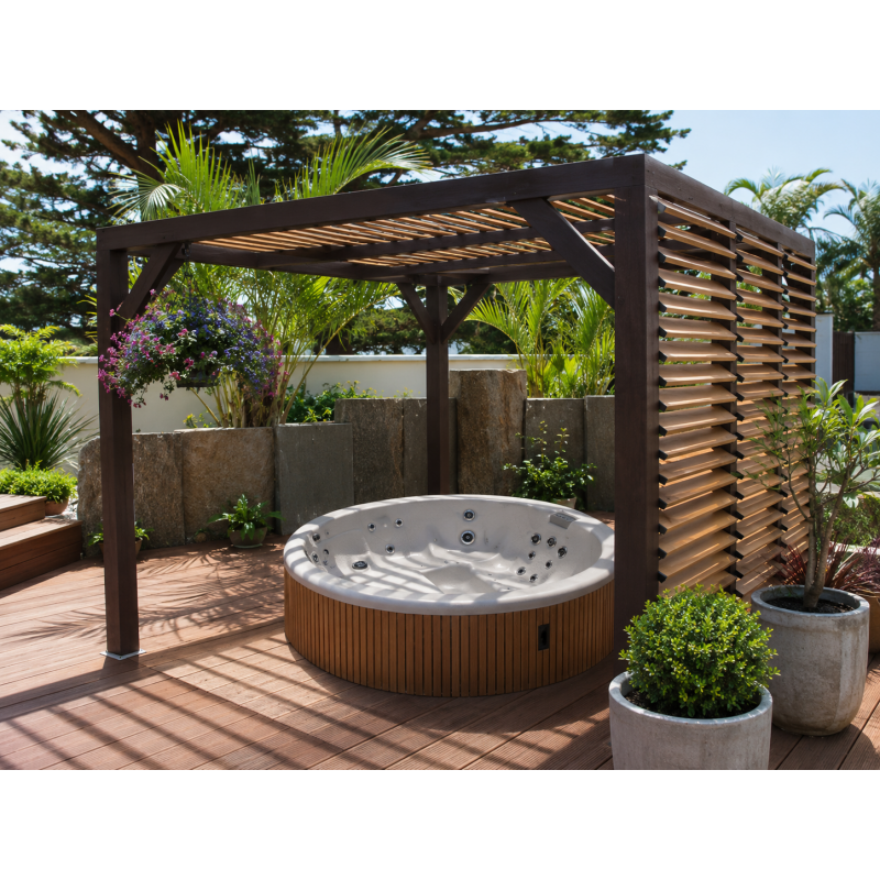 Habrita Foresta Auvent en Bois Lamelle Colle 12,20 m2 Ventelles Toit et Paroi, Foresta Kobleo
