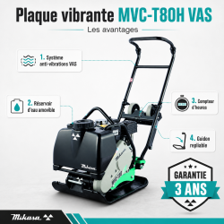 Imer Plaque vibrante Imer MVC-T80H VAS Honda 4 temps Kobleo