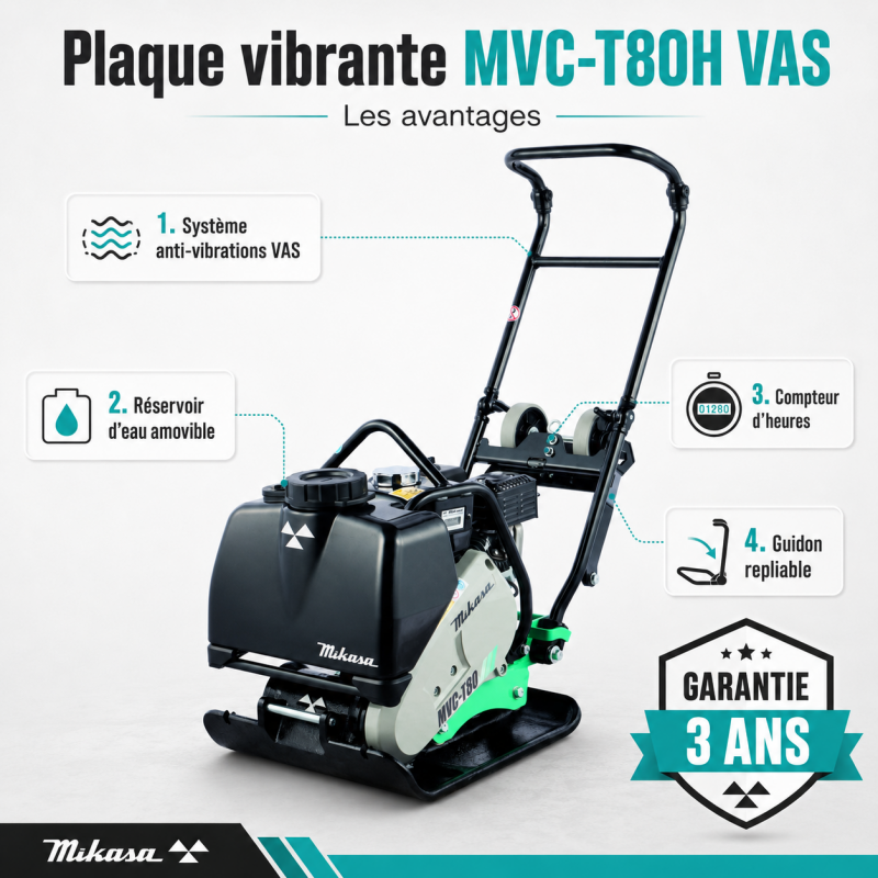 Imer Plaque vibrante Imer MVC-T80H VAS Honda 4 temps Kobleo