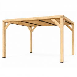 Habrita Foresta Auvent en Bois Douglas 10,50 m2 Ventelles Orientables Toit, Foresta Kobleo