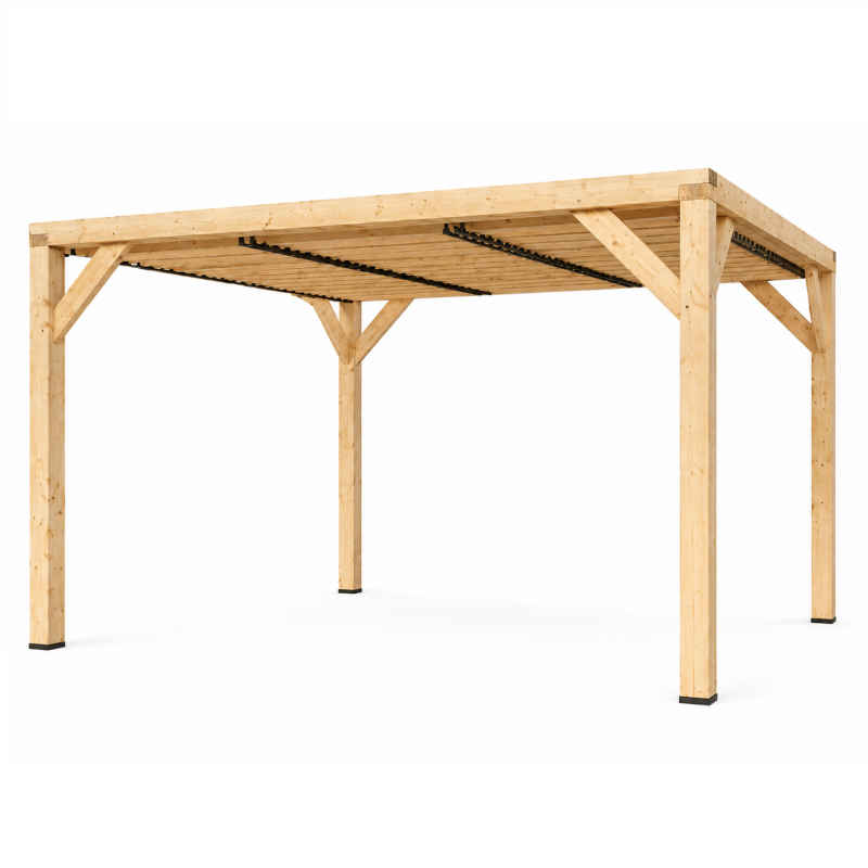 Habrita Foresta Auvent en Bois Douglas 10,50 m2 Ventelles Orientables Toit, Foresta Kobleo