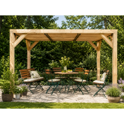 Habrita Foresta Auvent en Bois Douglas 10,50 m2 Ventelles Orientables Toit, Foresta Kobleo
