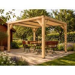 Habrita Foresta Auvent en Bois Douglas 12,20 m2 Ventelles Orientables Toit, Foresta Kobleo