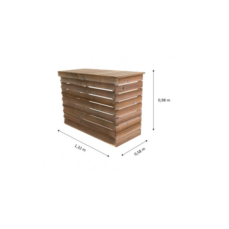 Habrita Foresta Cache Climatiseur en Bois Thermochauffee Epicea 1320 x 580 mm, Foresta Kobleo