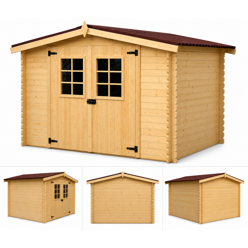 Habrita Foresta Abri de Jardin en Bois Epicea 42 mm Double Rainurage 12,70 m2, Foresta Kobleo