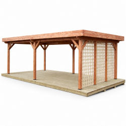 Habrita Foresta Tonnelle en Bois Contemporaine Toit Plat 24,64 m2 Bac Acier, Foresta Kobleo