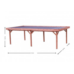 Habrita Foresta Tonnelle en Bois Contemporaine Toit Plat 24,64 m2 Bac Acier, Foresta Kobleo
