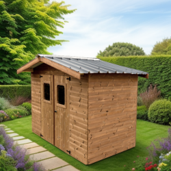 Habrita Foresta Abri de Jardin en Bois Thermochauffee THT 4,87 m2 et 28 mm, Foresta Kobleo
