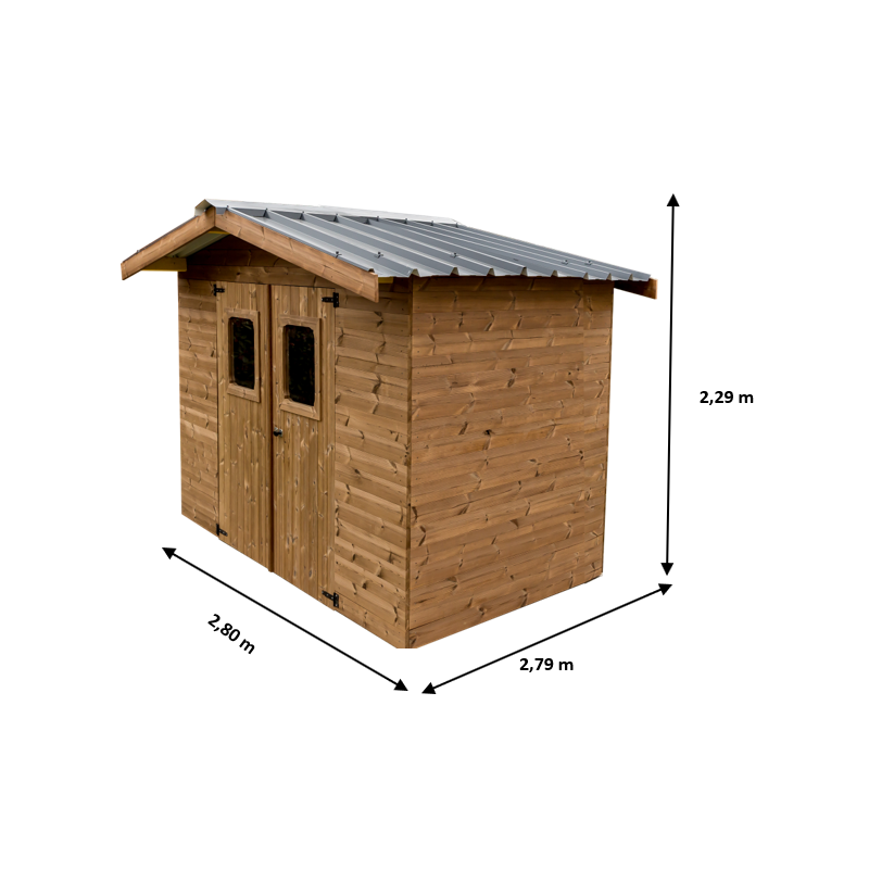 Habrita Foresta Abri de Jardin en Bois Thermochauffee THT 4,87 m2 et 28 mm, Foresta Kobleo