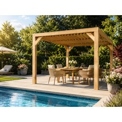Habrita Foresta Pergola en Bois Thermochauffee THT 10,67 m2 Ventelles Toit, Foresta Kobleo