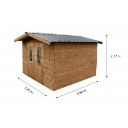 Habrita Foresta Abri de Jardin en Bois Thermochauffee THT 12,30 m2 et 28 mm, Foresta Kobleo