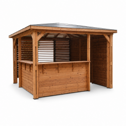Habrita Foresta Pool House en Bois Thermochauffee THT 12,32 m2 Comptoirs, Foresta Kobleo