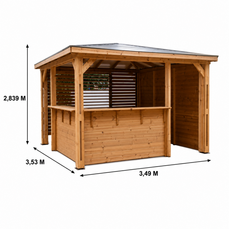 Habrita Foresta Pool House en Bois Thermochauffee THT 12,32 m2 Comptoirs, Foresta Kobleo