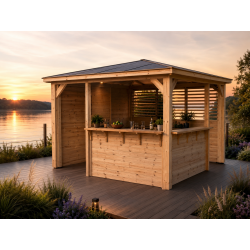 Habrita Foresta Pool House en Bois Thermochauffee THT 12,32 m2 Comptoirs, Foresta Kobleo