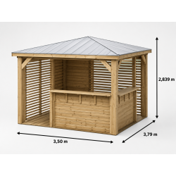 Habrita Foresta Pool House en Bois Thermochauffee THT 12,32 m2 2 Comptoirs, Foresta Kobleo