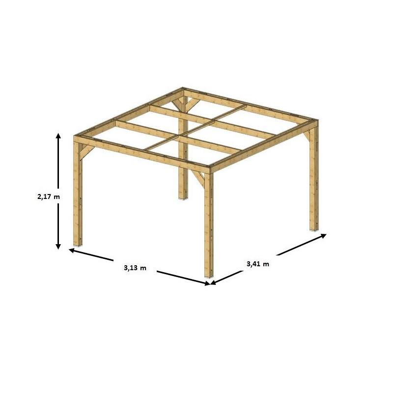Habrita Foresta Pergola en Bois Thermochauffee THT 10,67 m2 Structure Ouverte, Foresta Kobleo