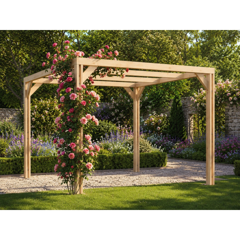Habrita Foresta Pergola en Bois Thermochauffee THT 10,67 m2 Structure Ouverte, Foresta Kobleo