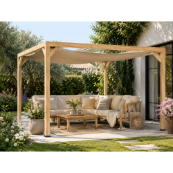 Habrita Foresta Pergola en Bois Thermochauffee THT 10,67 m2 Structure Ouverte, Foresta Kobleo